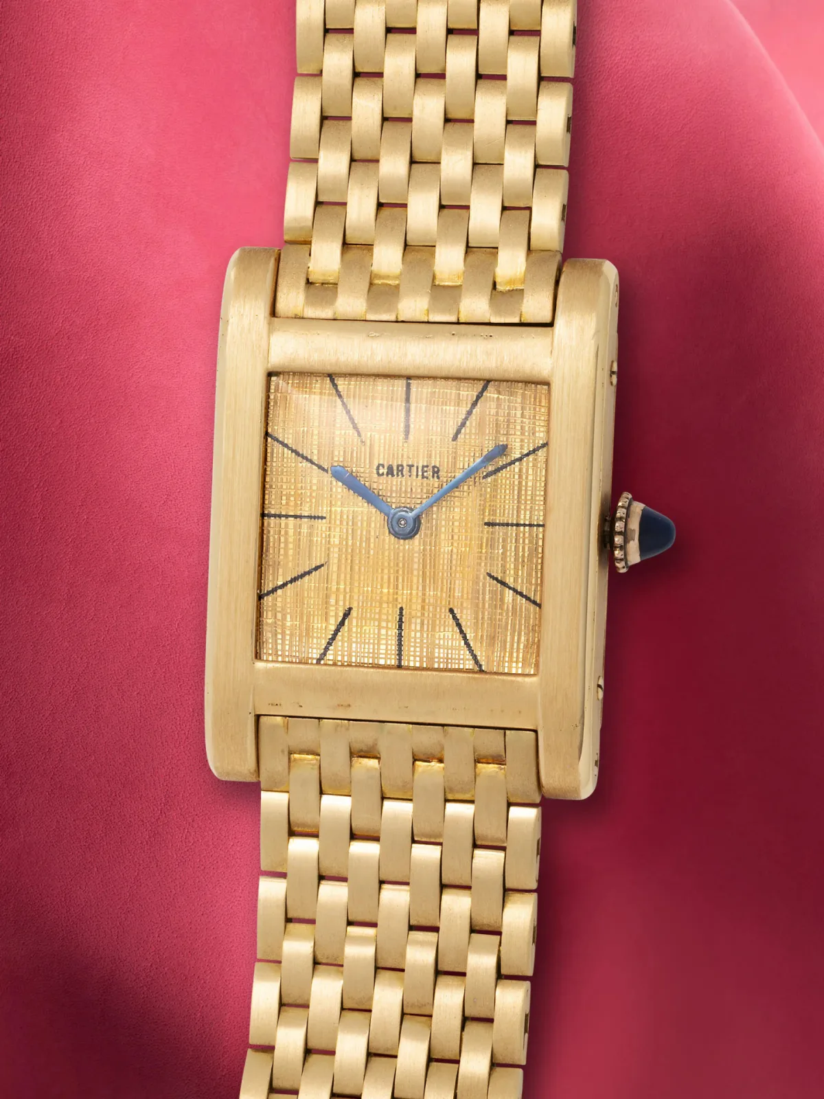 Cartier Tank Normale London with cross-hatched dial