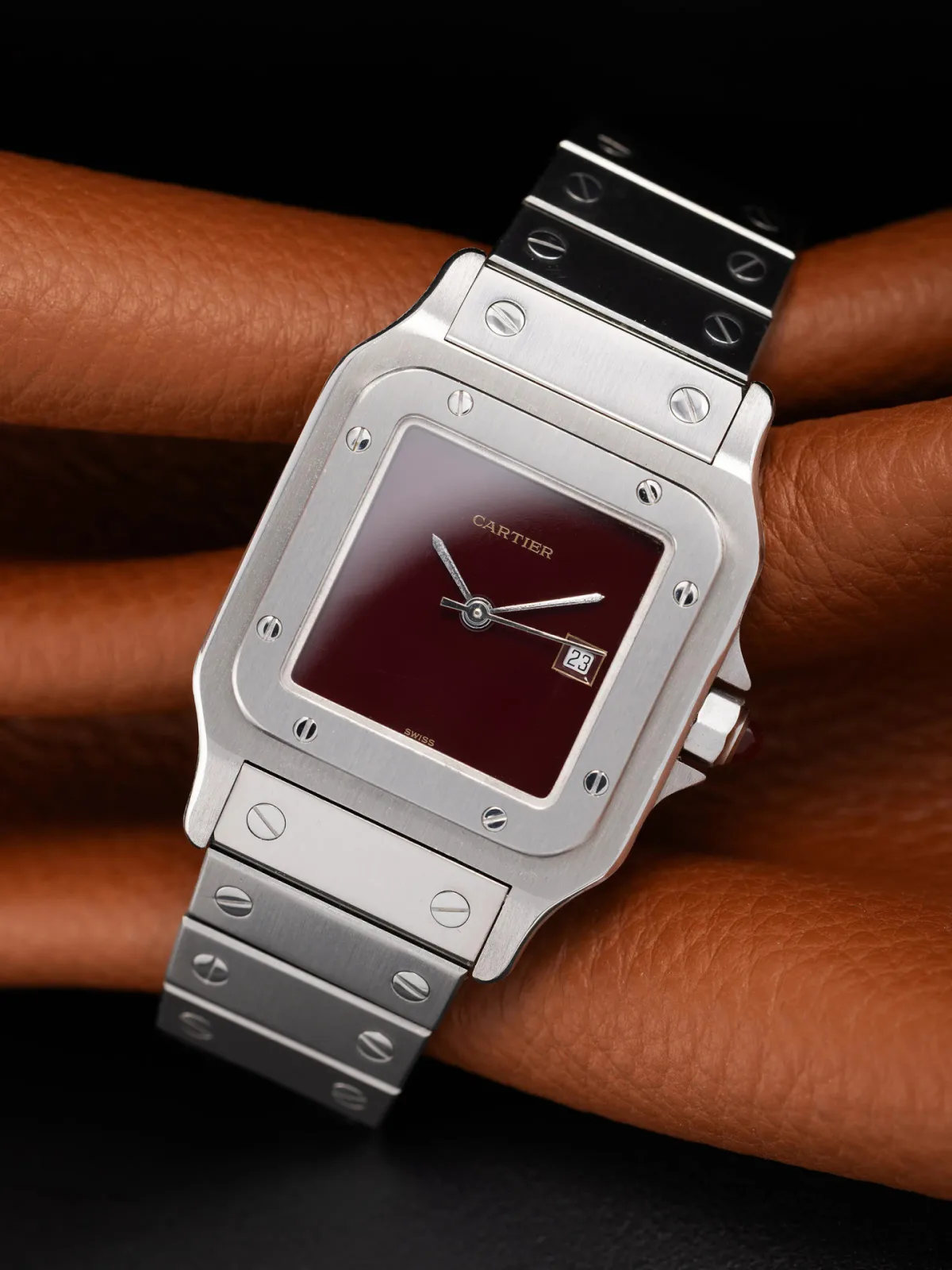 Cartier Santos Carrée 75th Anniversary red dial