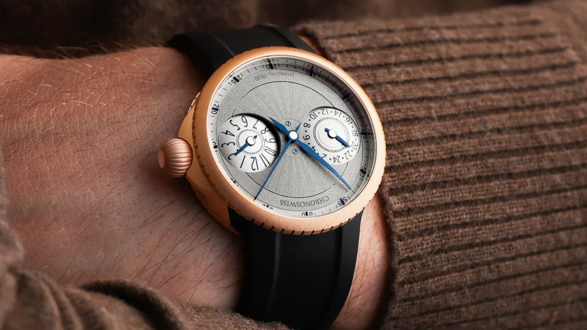 Chronoswiss Pulse GMT Frosted Guilloché Gold movement view