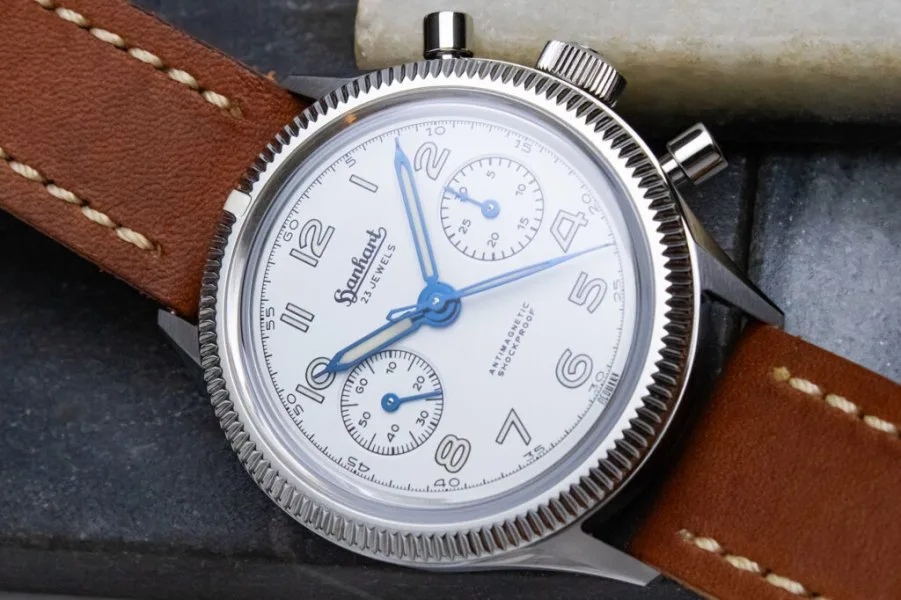 Hanhart 417 ES Moby Dick pilot watch on display
