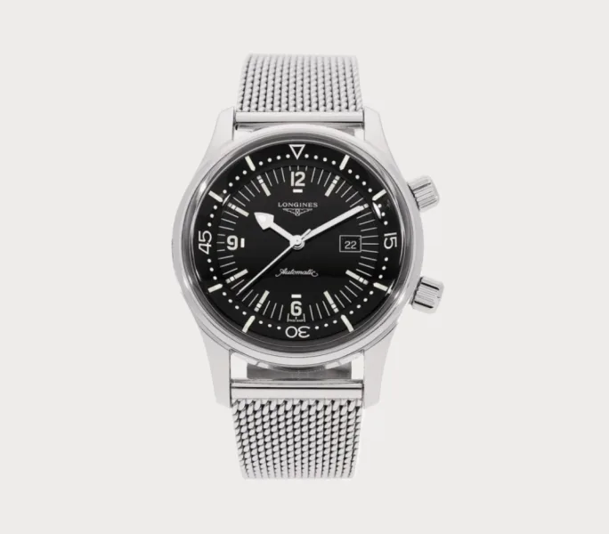 Longines Legend Diver Black Dial with internal rotating bezel
