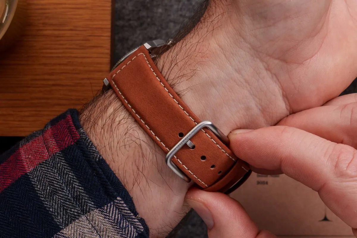Brown leather strap of Bulova Military VWI Special Edition
