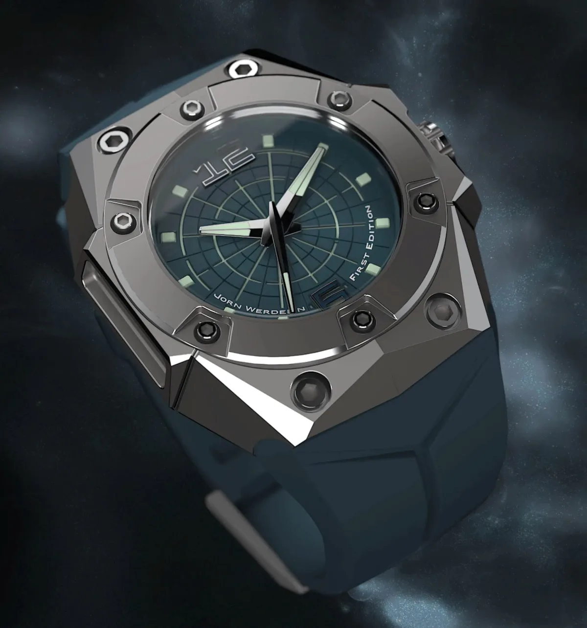 Watch with sunlight reflection on wrist