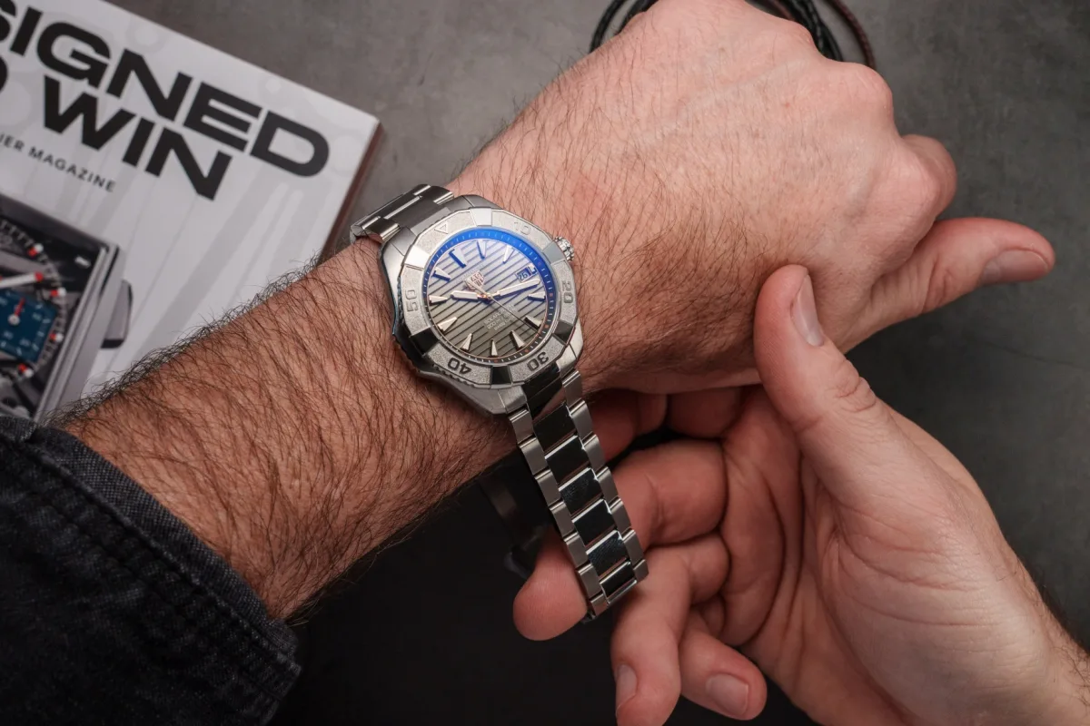 TAG Heuer Aquaracer with Solargraph movement on display