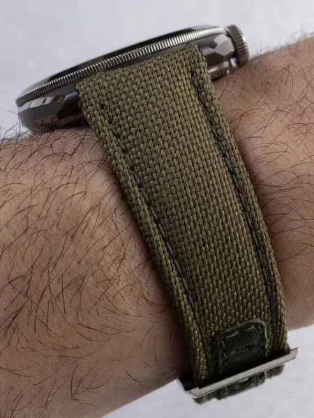Close-up of Caballero watch dial showing ruby stones
