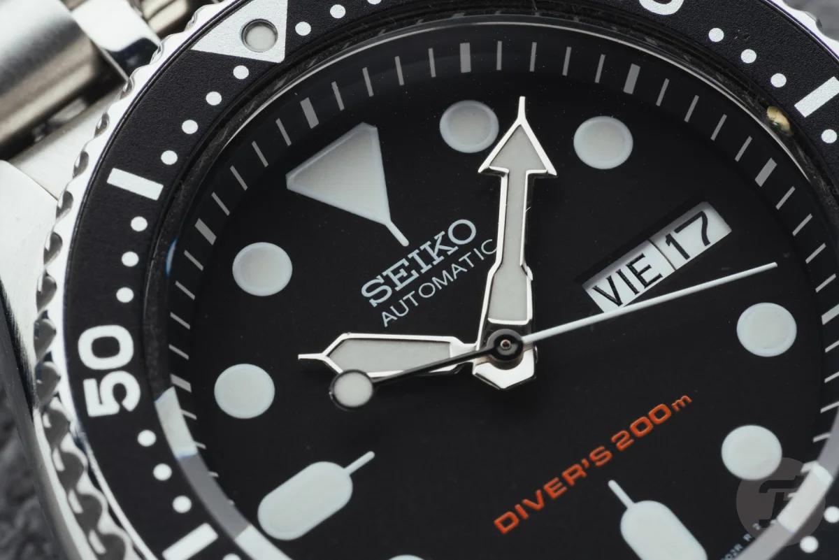 Seiko SKX007 on a steel bracelet
