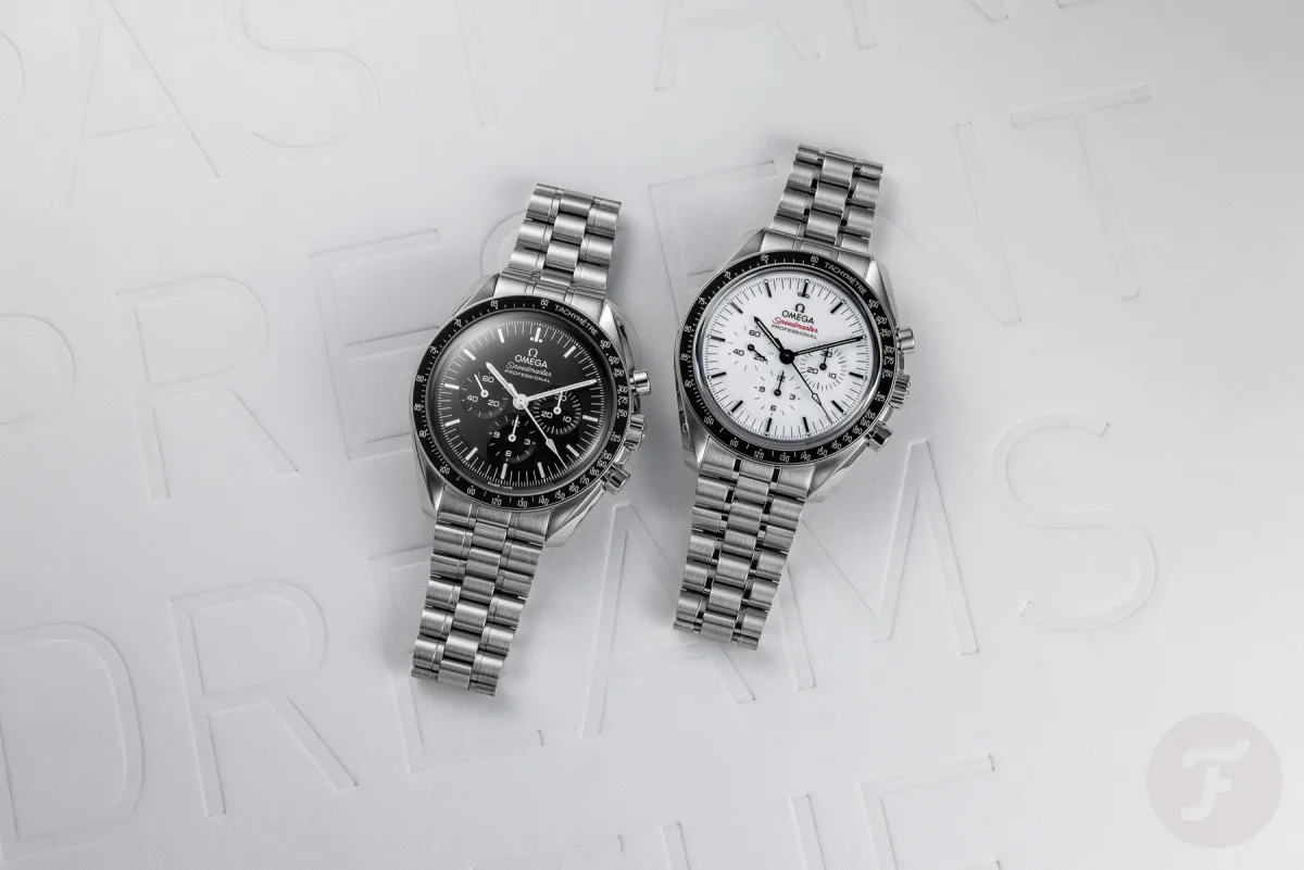 White dial Omega Speedmaster Professional.