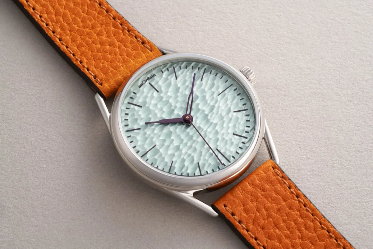 AnOrdain enamel dial, handcrafted with deep color