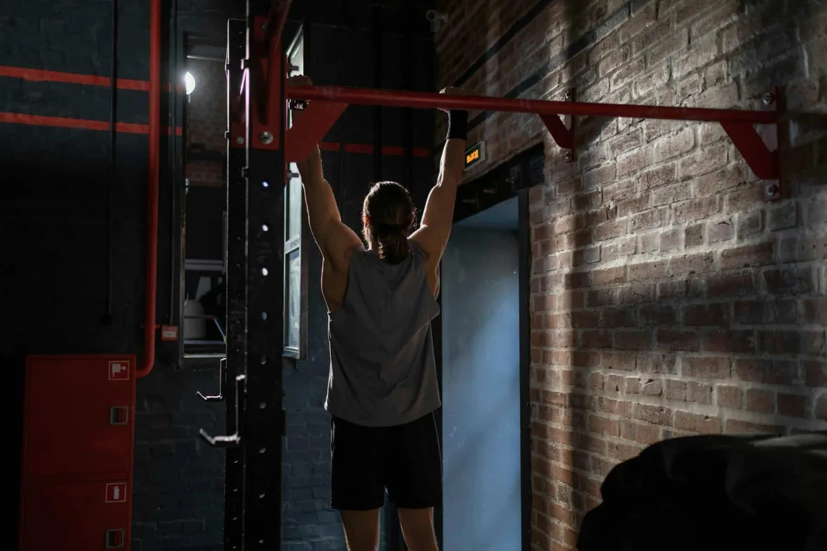 Pull-up exercises on a bar