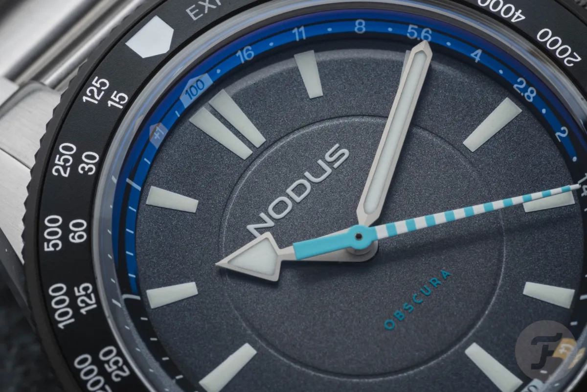 Detailed view of Nodus Obscura II dial texture