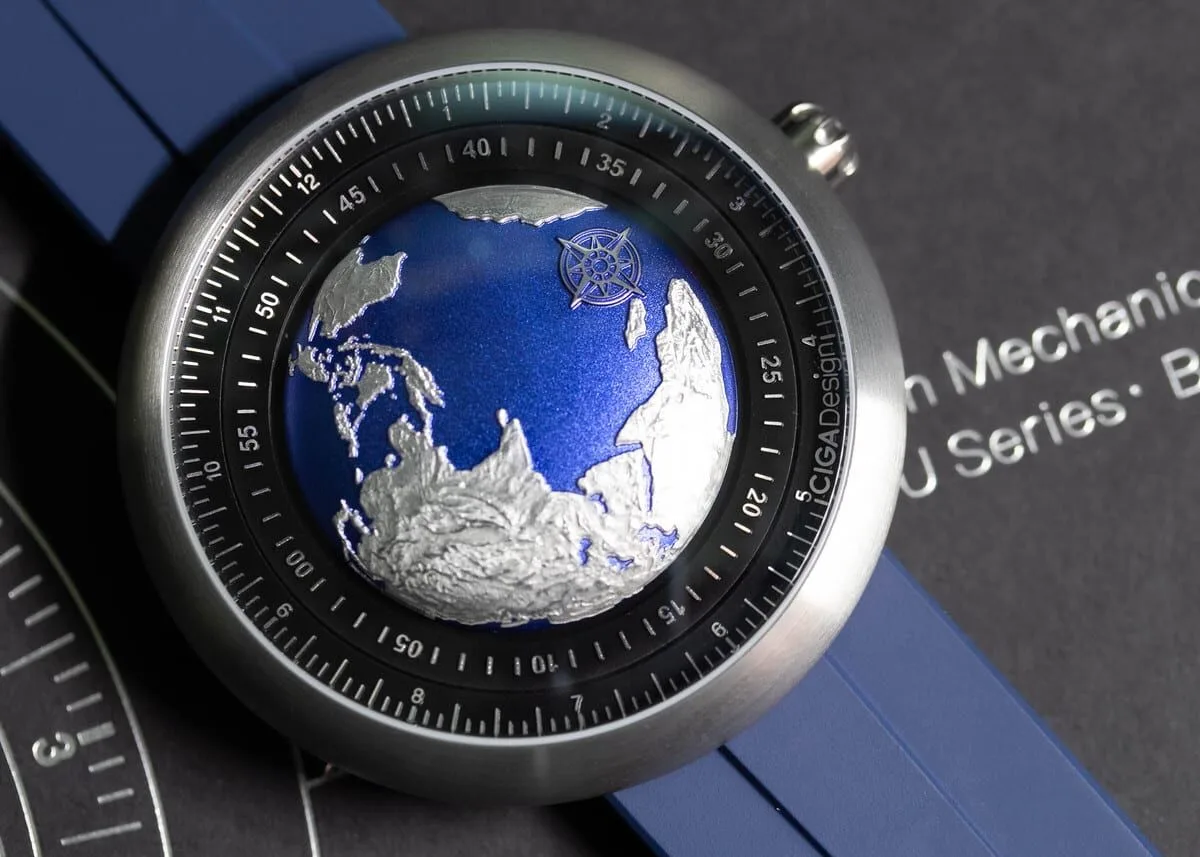 CIGA Design Blue Planet watch close-up