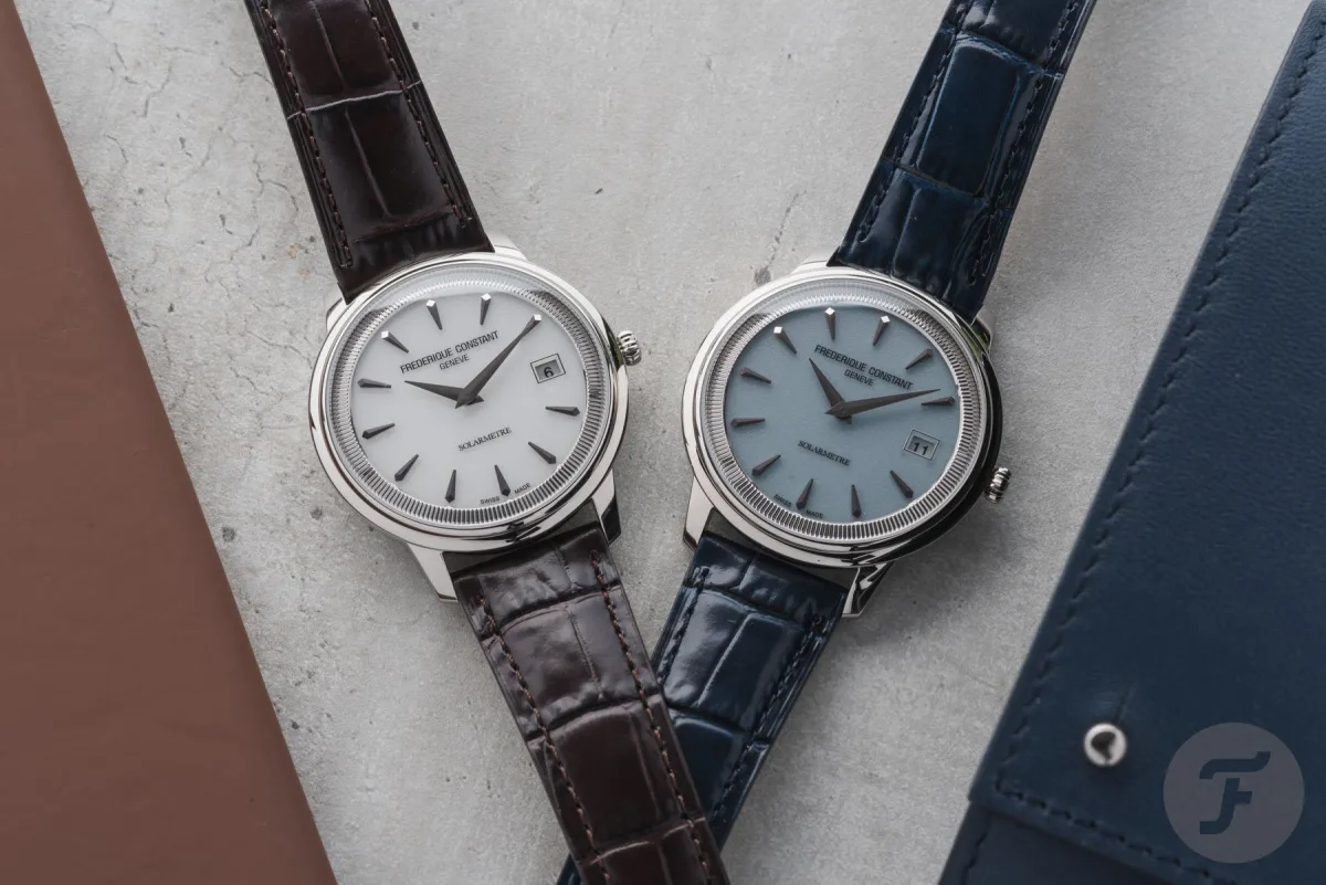 Frederique Constant Moneta Solarmetre brown leather strap