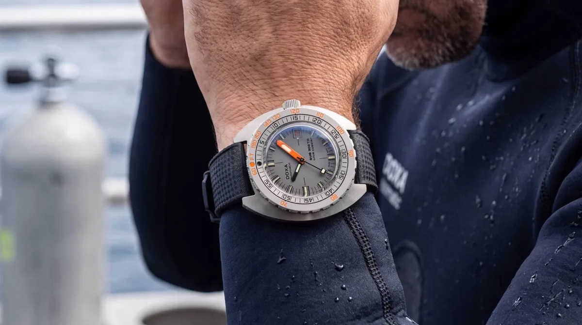 Back view of Doxa Sub 300 Ti5 Clive Cussler with NUMA engraving