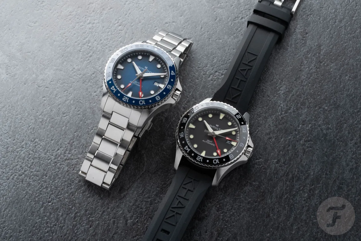 Vibrant turquoise Hamilton Khaki Navy Scuba
