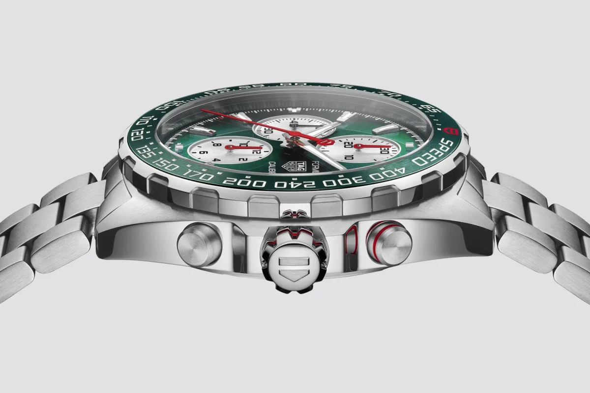 Detail of TAG Heuer F1 Chronograph with red accents