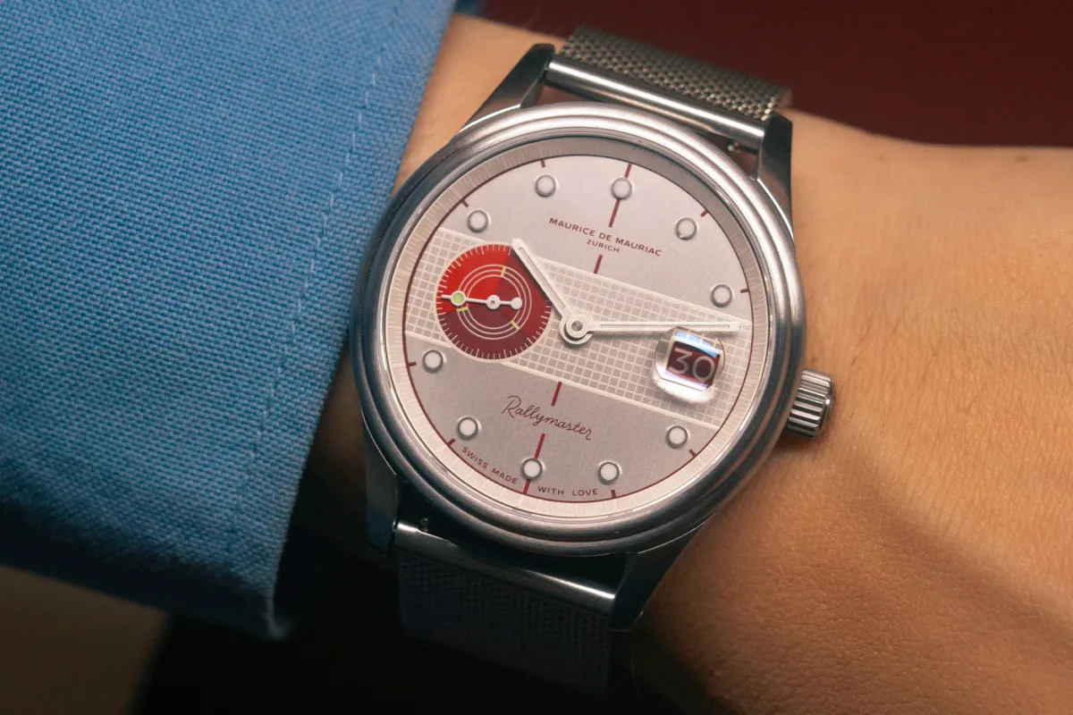 Dial design of the Maurice de Mauriac Rallymaster Swiss Tennis