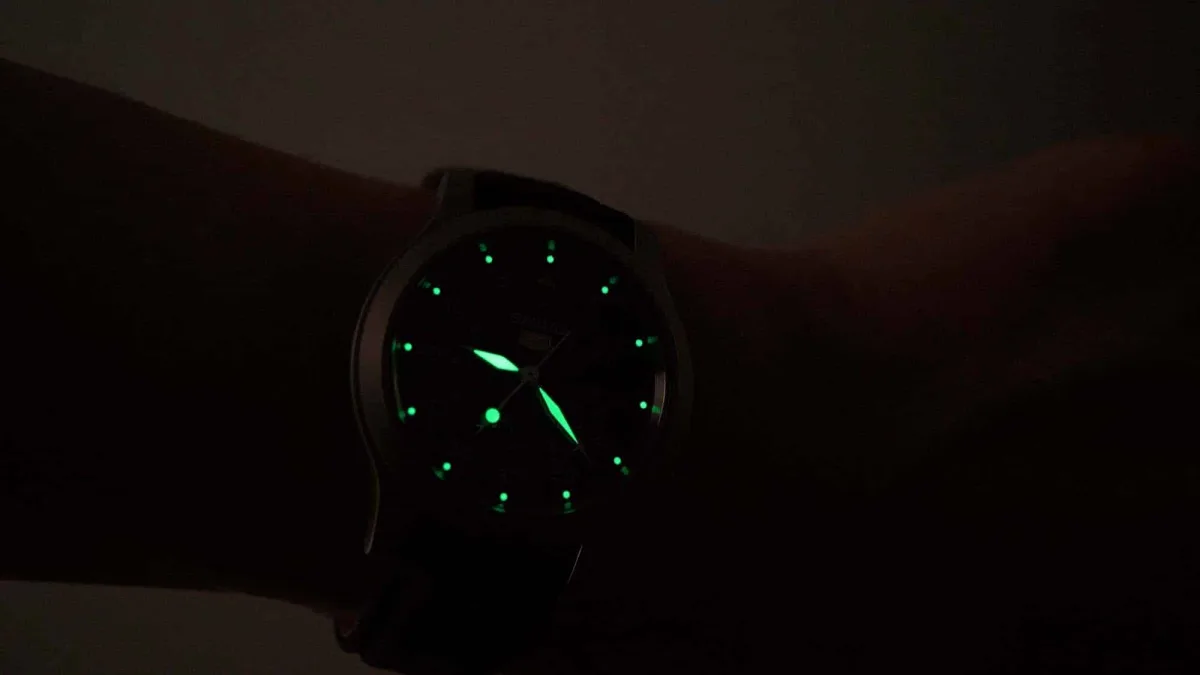 Vintage watch with radium dial
