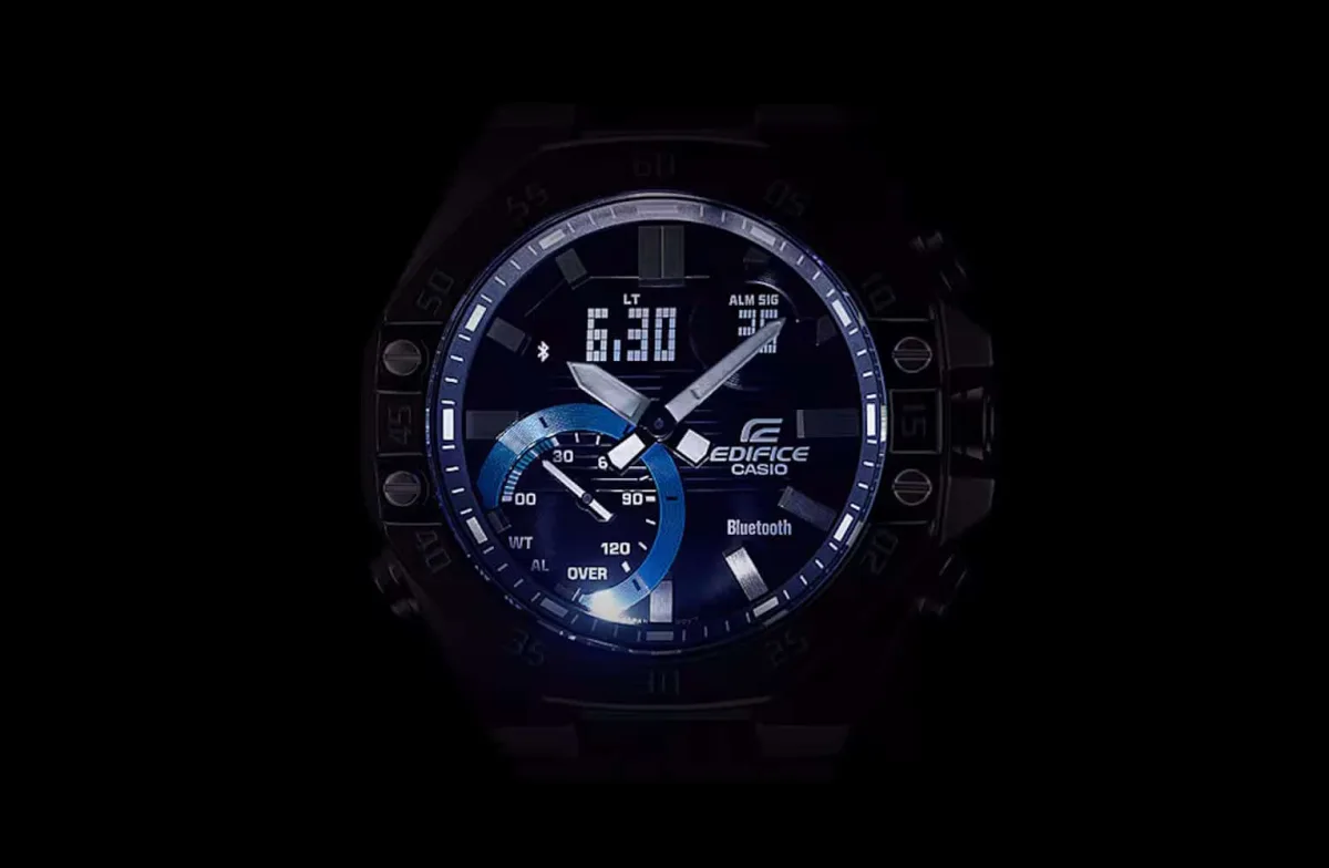 Electroluminescent backlighting in a digital watch