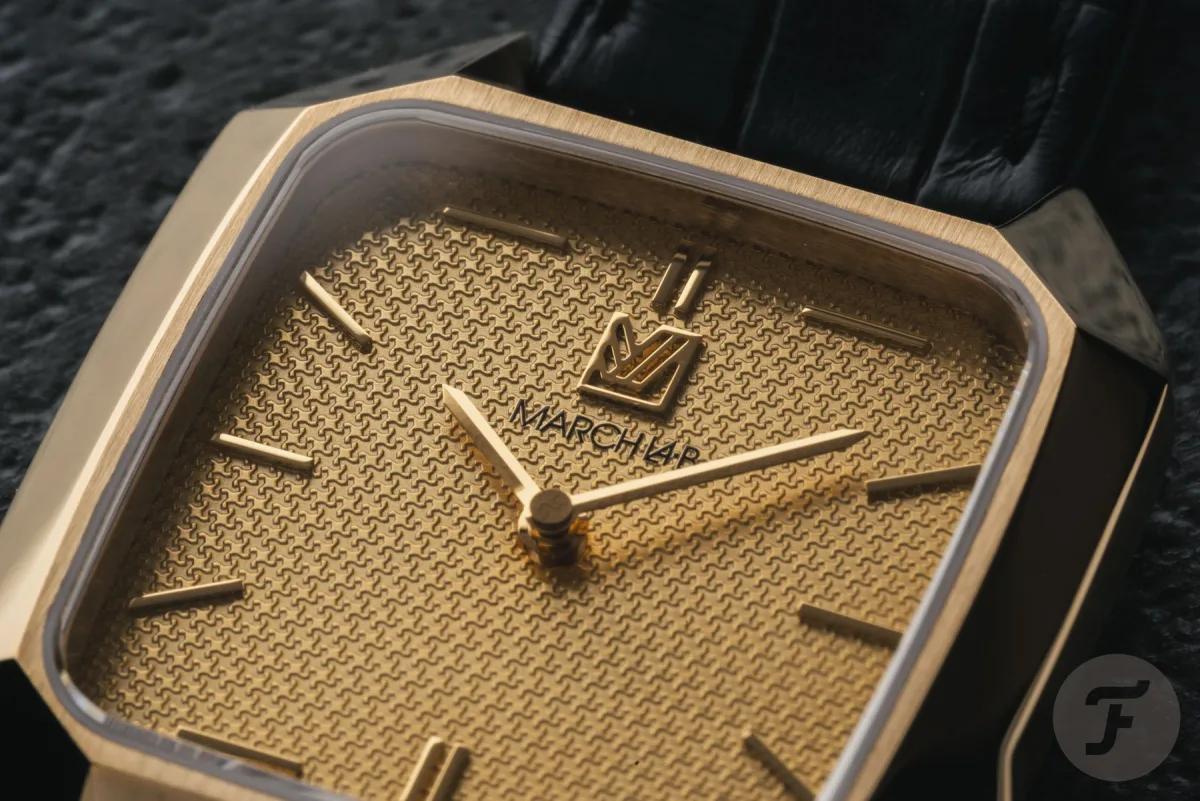 Shelter model with white dial and gold accents