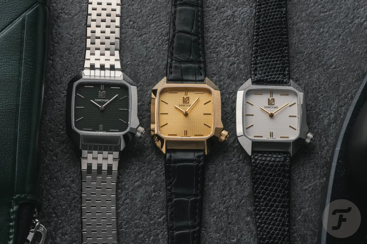 Close-up of March LA.B AM2 XS watch crown