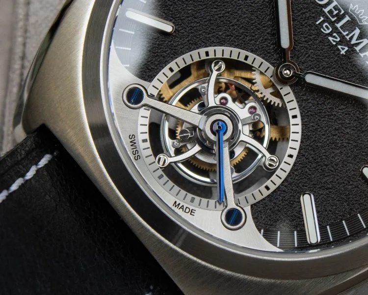 Close-up of tourbillon watch mechanism