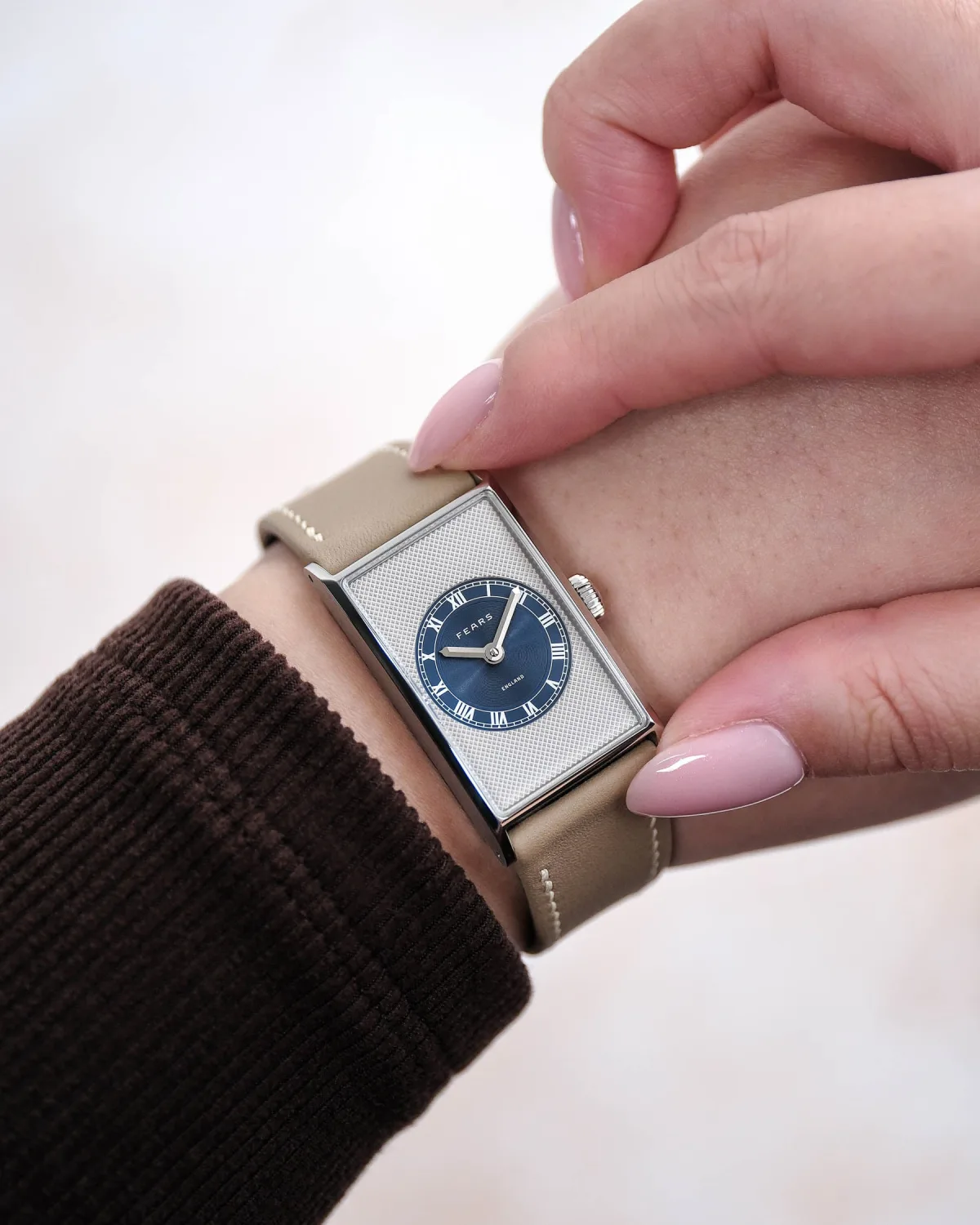 Fears Arnos Pewter Blue formal watch