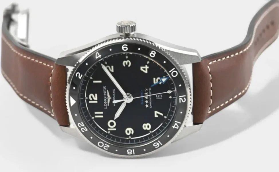 Longines Spirit Zulu Time GMT watch with ceramic bezel