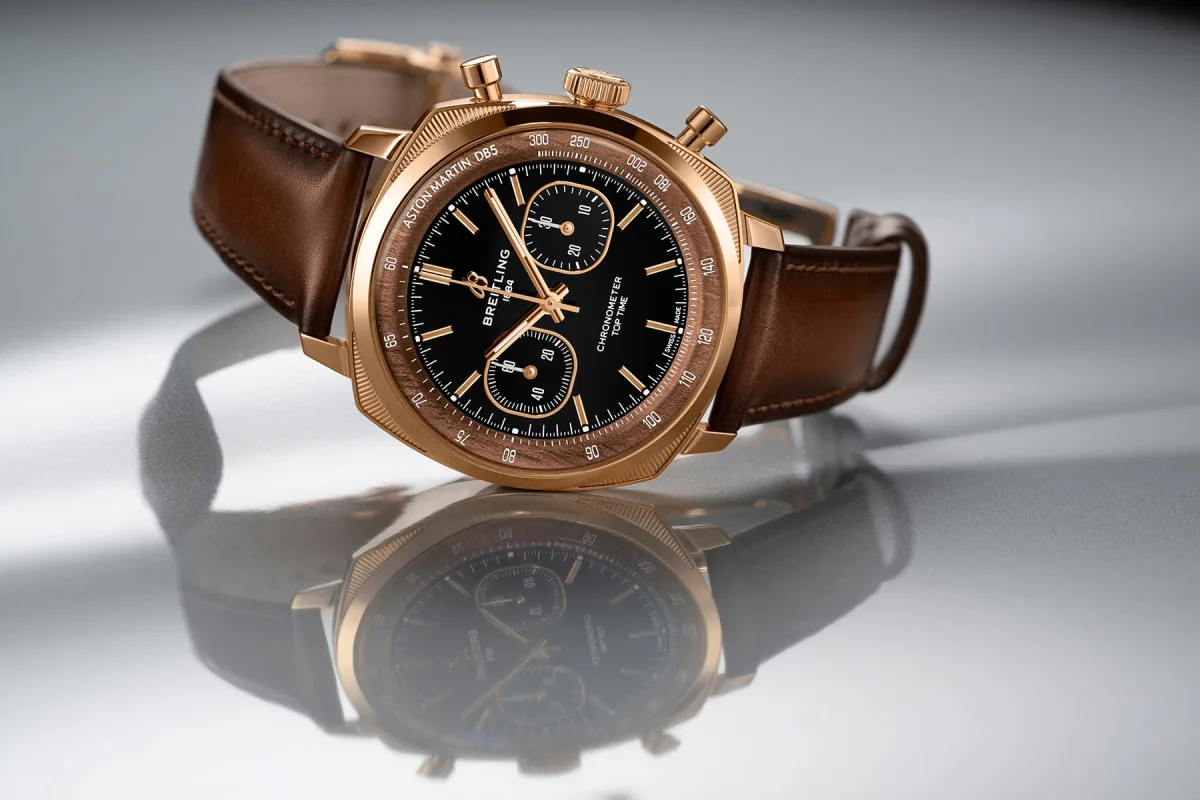 Breitling Top Time B01 gold version with wooden chapter ring