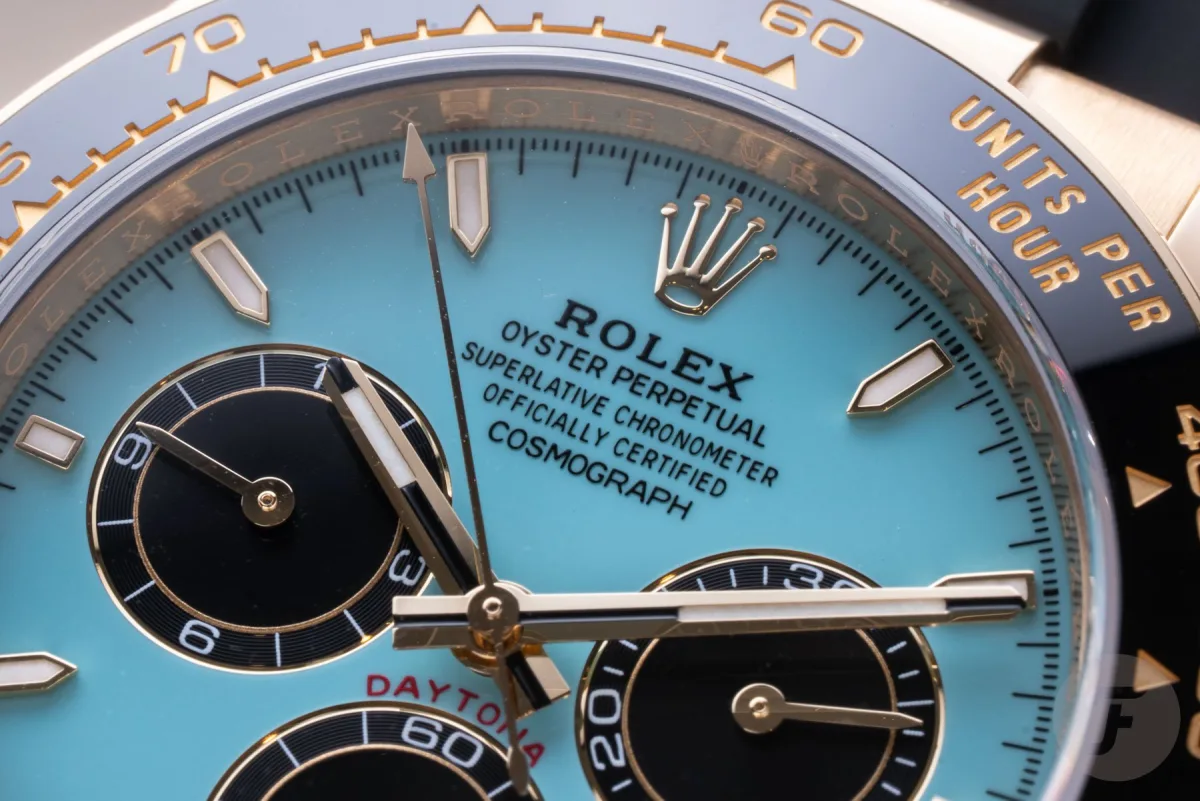 Close-up of Rolex Daytona model in office