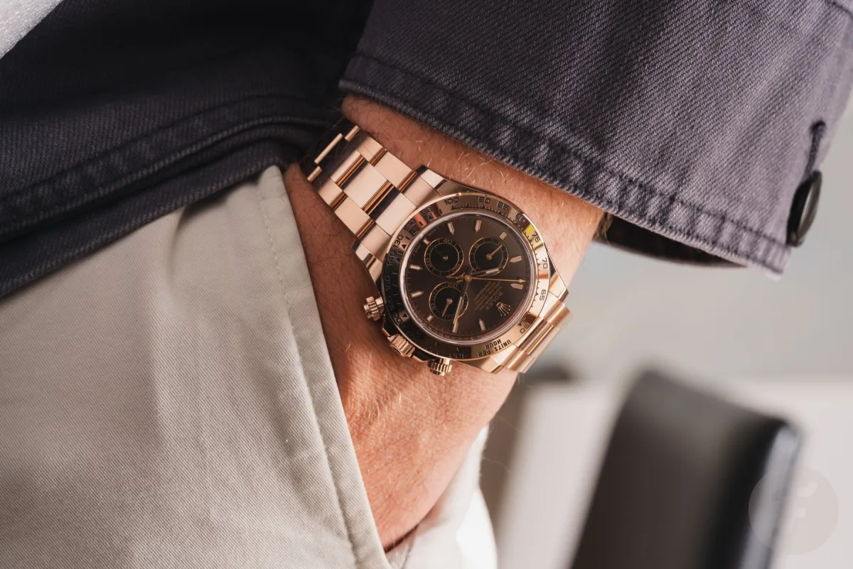 Full view of Rolex Daytona with Oysterflex bracelet
