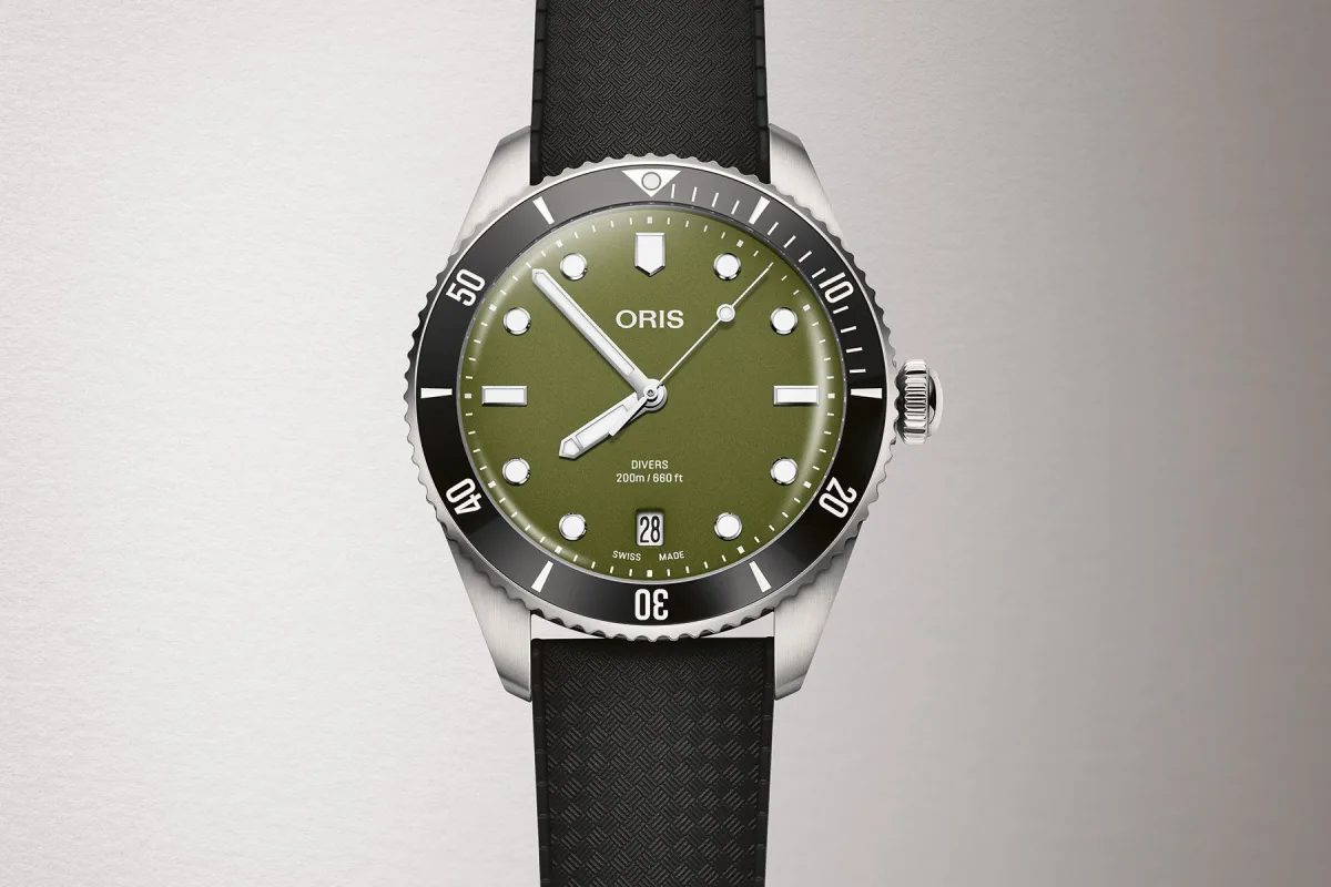 Oris Divers Date with Matte Green Dial