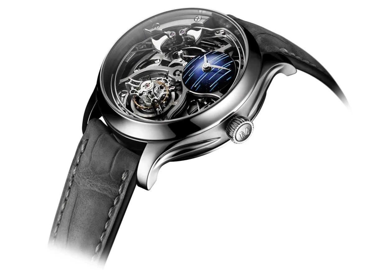 H. Moser & Cie Endeavour Cosmic Rain watch front view