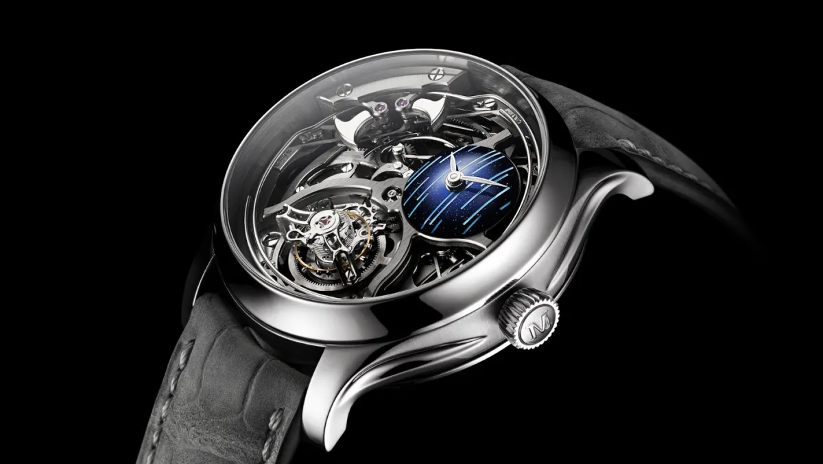 Domed aventurine dial of H. Moser & Cie Endeavour Cosmic Rain