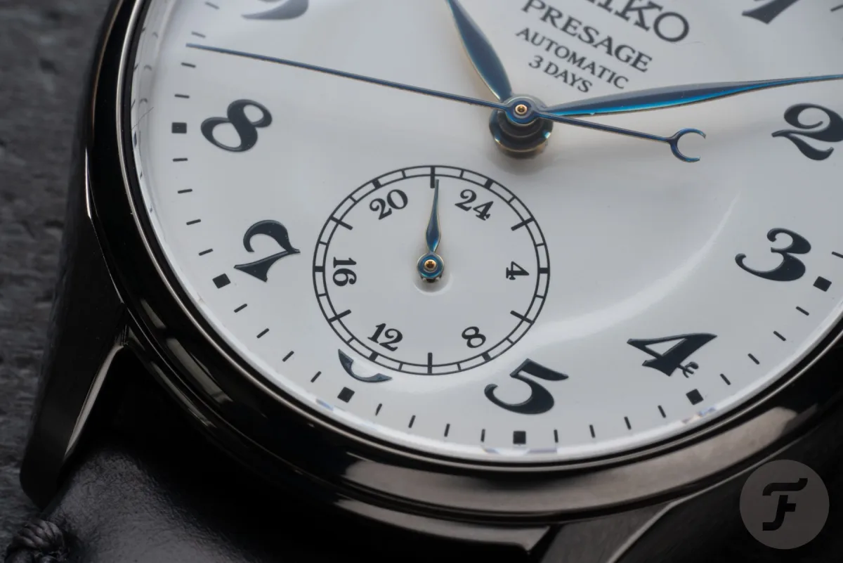 Seiko Presage HCC005 with white enamel dial and red 12