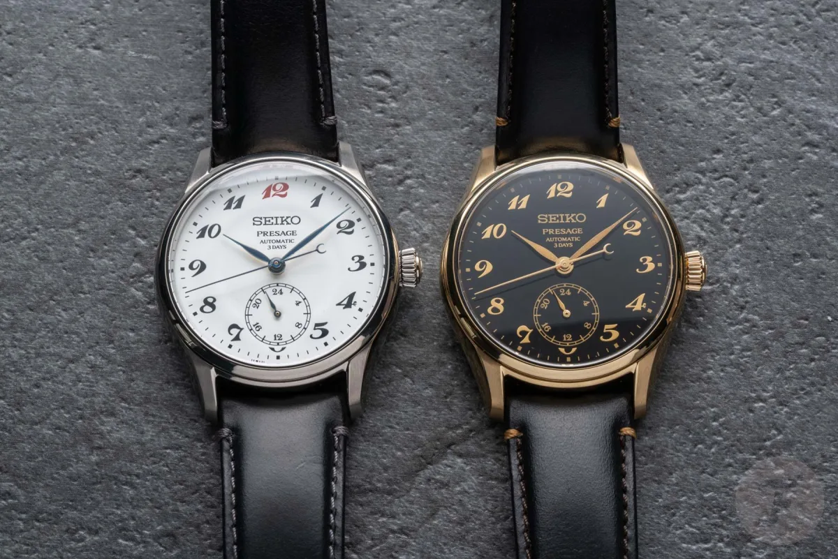 Seiko Presage HCC006 dial with gold accents