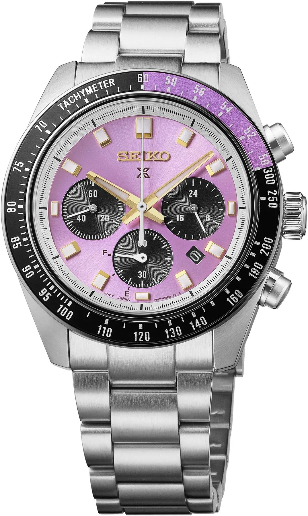 Seiko Prospex Speedtimer Solar Chronograph with purple dial