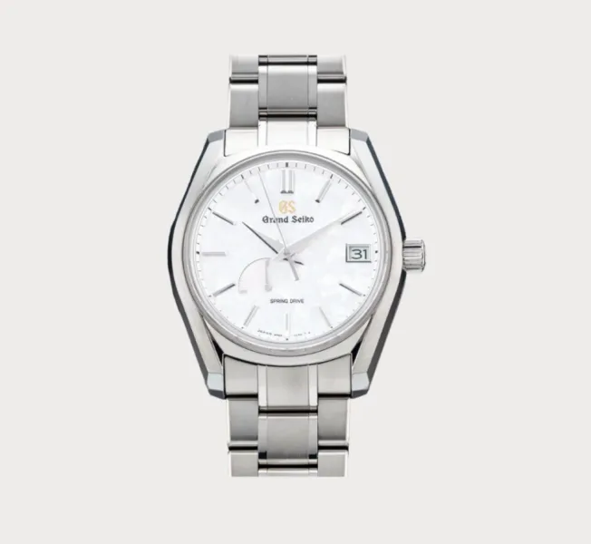Grand Seiko Heritage Collection SBGA413 with pink textured dial and titanium case