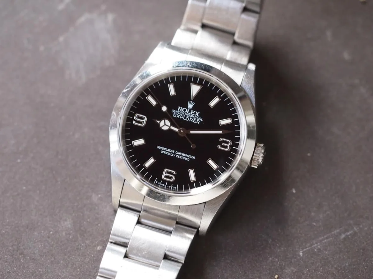 Rolex Explorer ref. 14270 black lacquered dial