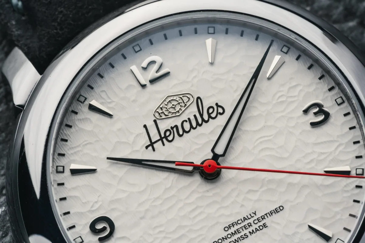 HP Hercules Polished Tantalum watch on display