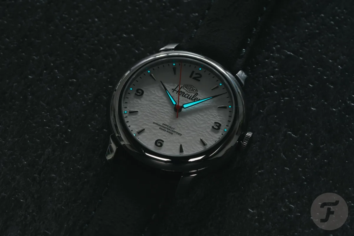 Side view of HP Hercules Polished Tantalum watch
