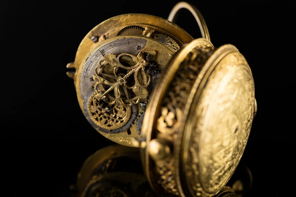 Antique pocket watch starting to tick