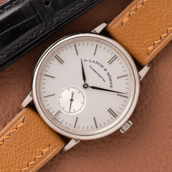 A. Lange & Söhne Saxonia highlighting its German craftsmanship.
