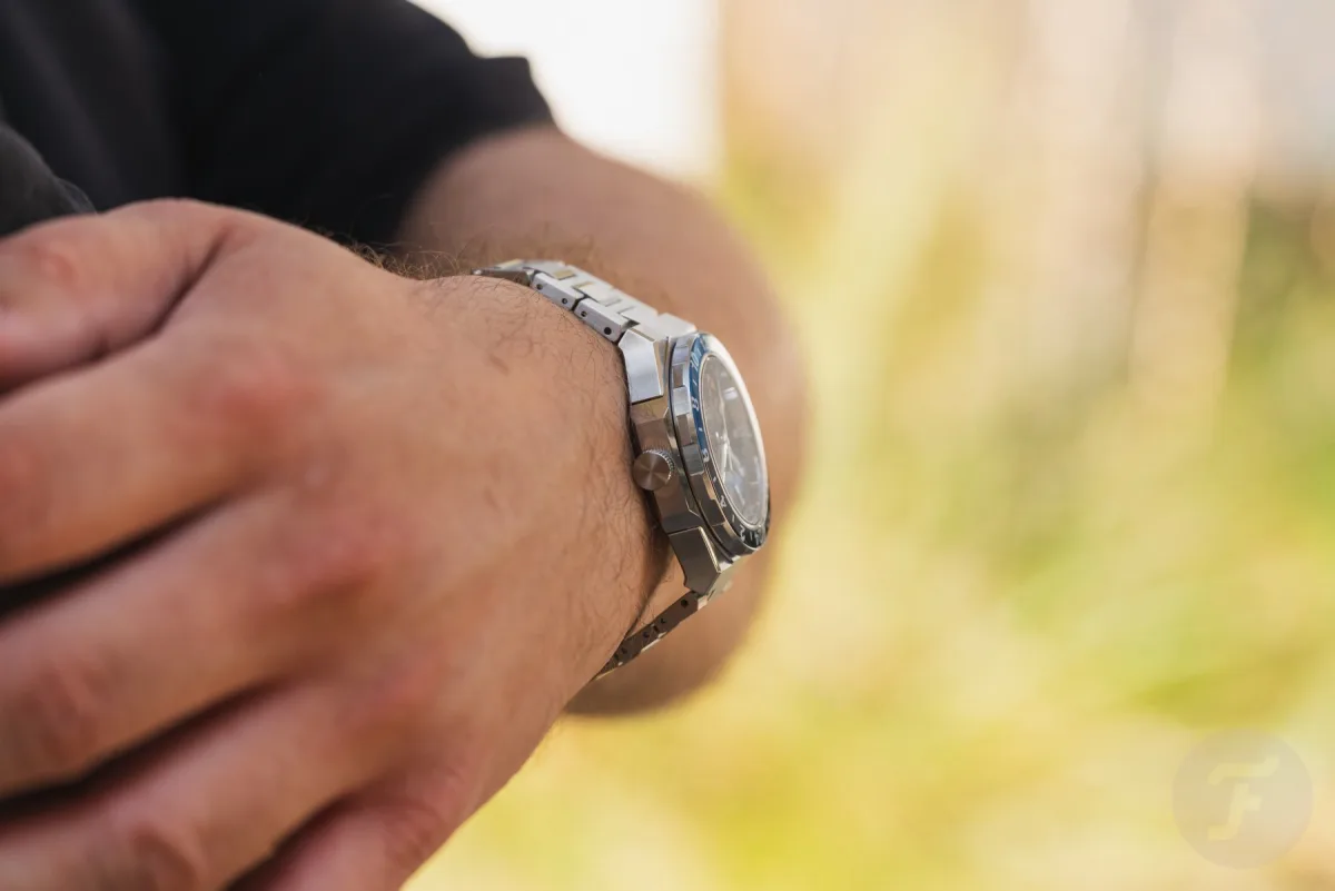 Citizen Series 8 880 GMT on wrist showing modern design balance