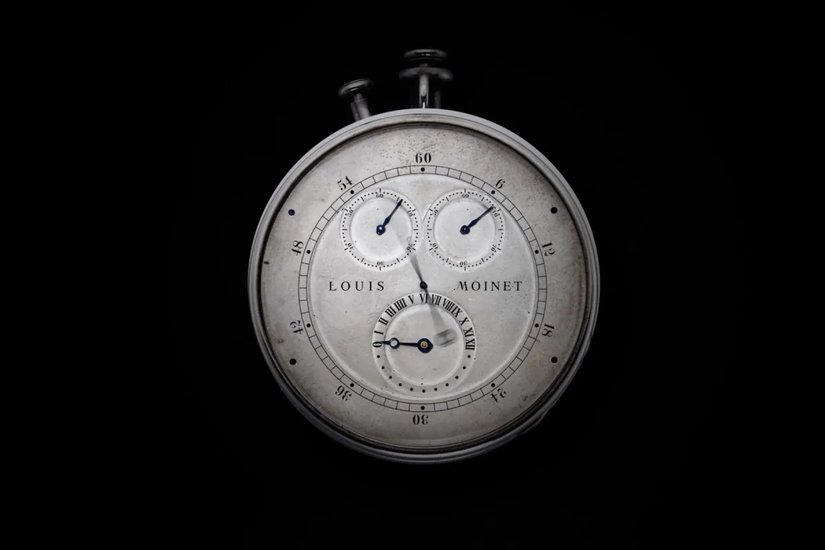 Louis Moinet 1816 Chronograph Champagne pocket watch with sub-dials