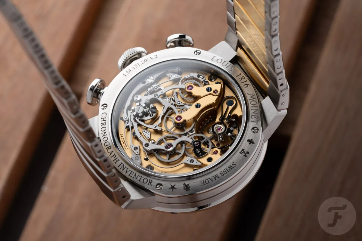 Detailed view of the Louis Moinet LM1816 movement components