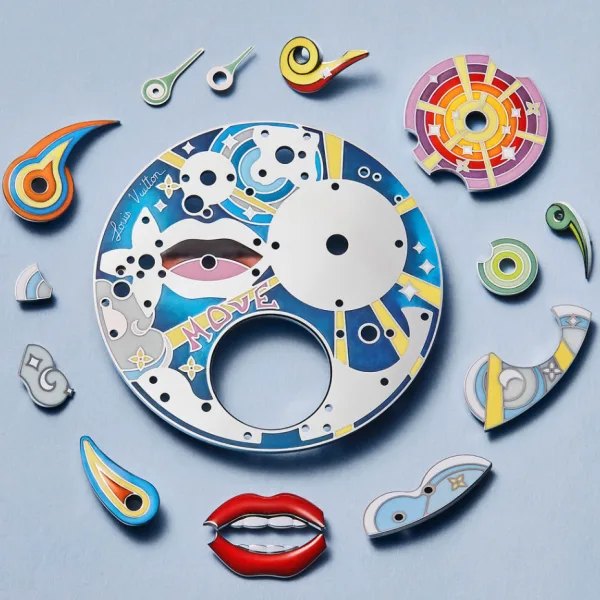 Exposed movement of the Louis Vuitton Tambour Taiko Arty Automata watch