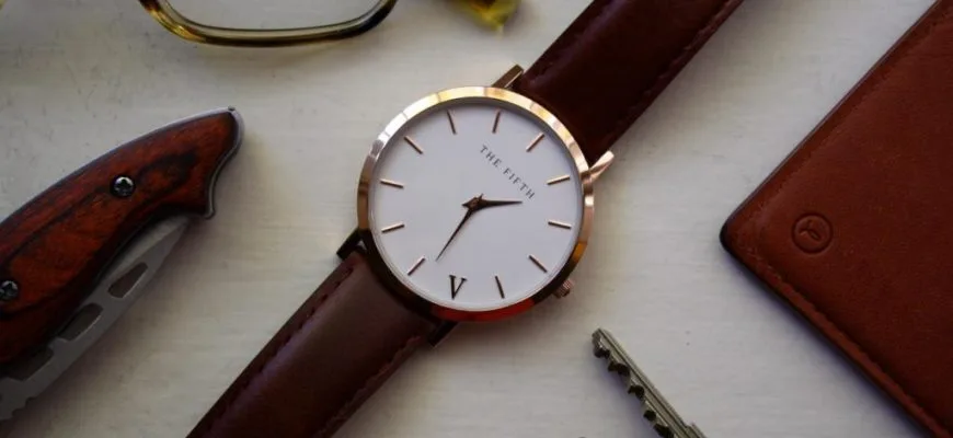 A classic men's watch on display