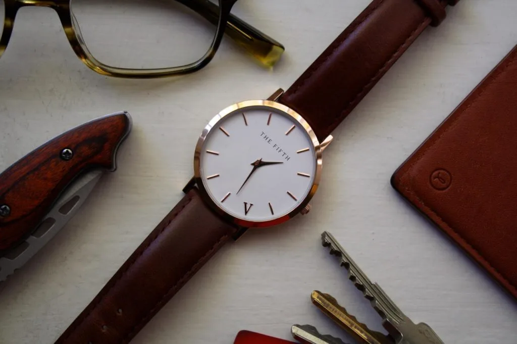 The Fifth Watches Tribeca with brown leather strap