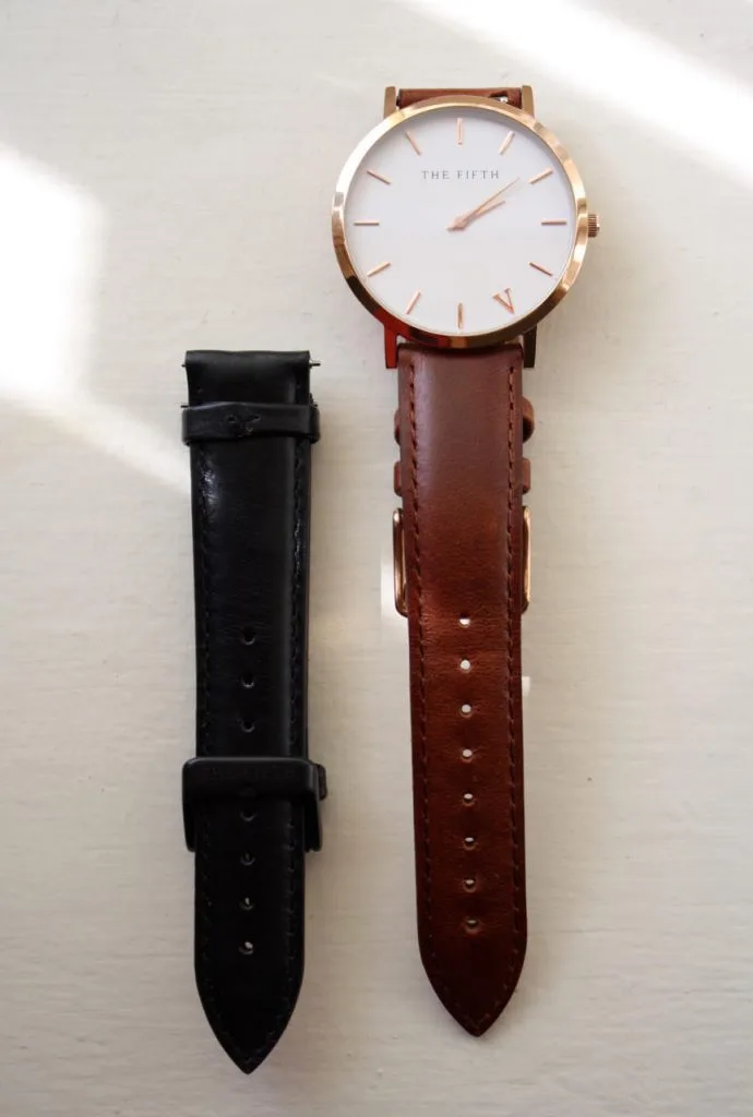 The Fifth Watches Tribeca with black leather strap