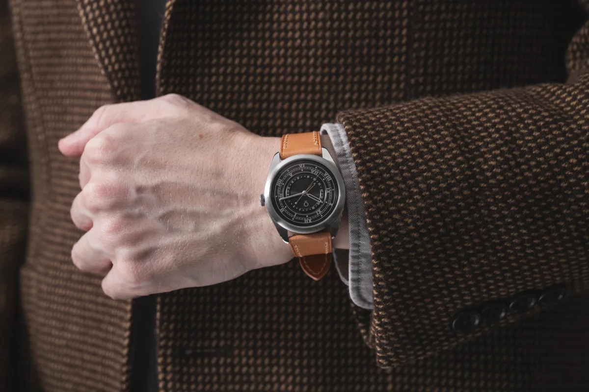 Leather strap of the OraOrea Coriolis Pointer Date